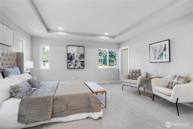 13815 Brookdale Ln E Unit 107, Tacoma, WA 98445 - bedroom with carpet floors, a raised ceiling, and recessed lighting