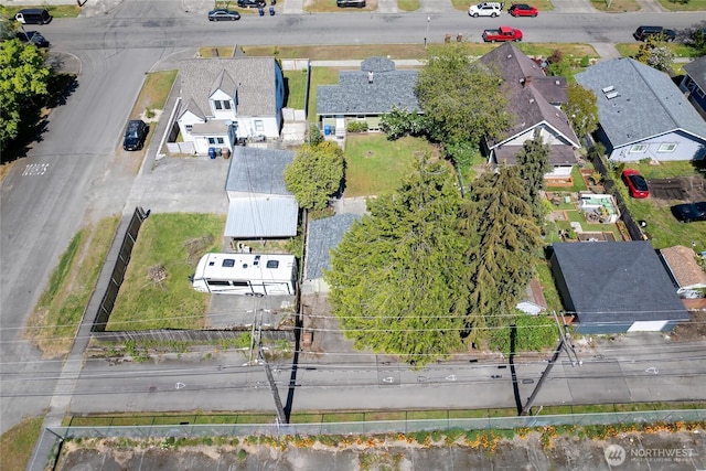 bird's eye view with a residential view