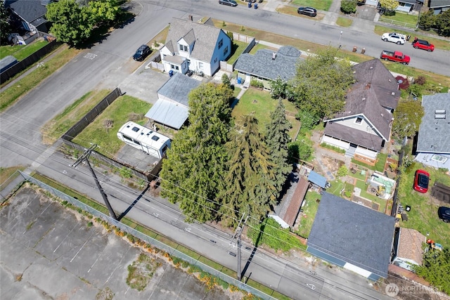 aerial view with a residential view