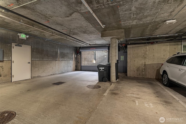 parking deck with electric panel