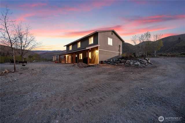 exterior space with a mountain view