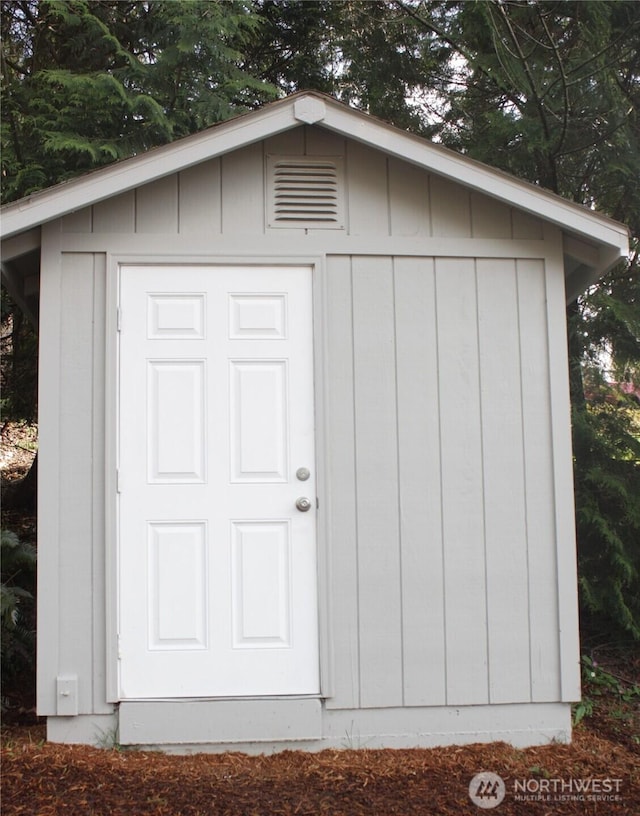 view of shed