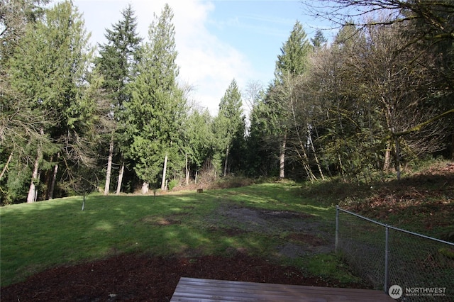 view of yard with fence
