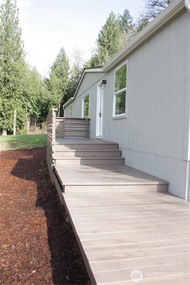exterior space with a wooden deck