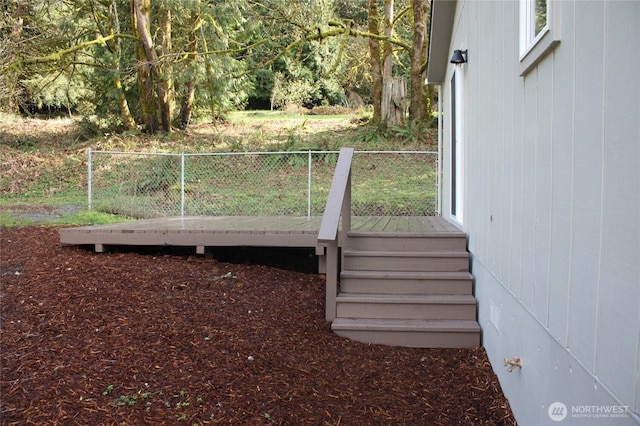 deck featuring fence