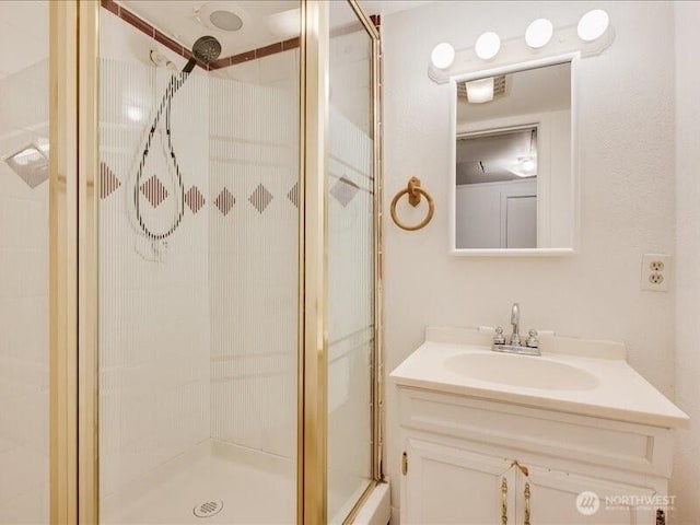 8434 34th Ave S, Seattle, WA 98118 - bathroom featuring a stall shower and vanity