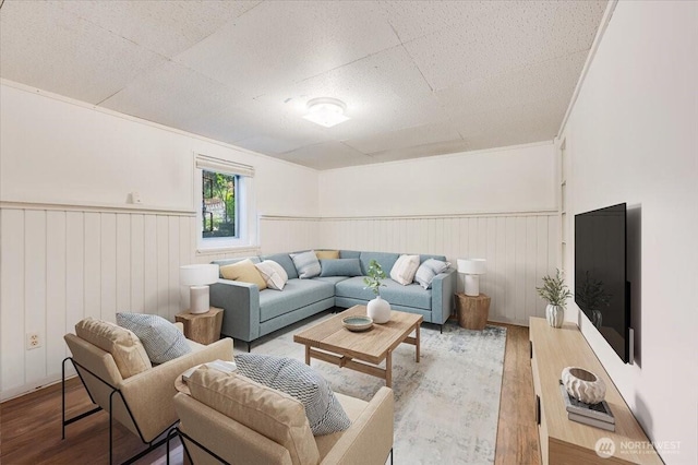 8434 34th Ave S, Seattle, WA 98118 - living room featuring wood finished floors and wainscoting