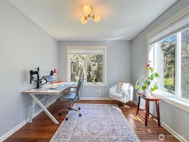 861 Kirner Rd, Sequim, WA 98382 - home office featuring plenty of natural light, wood finished floors, and baseboards