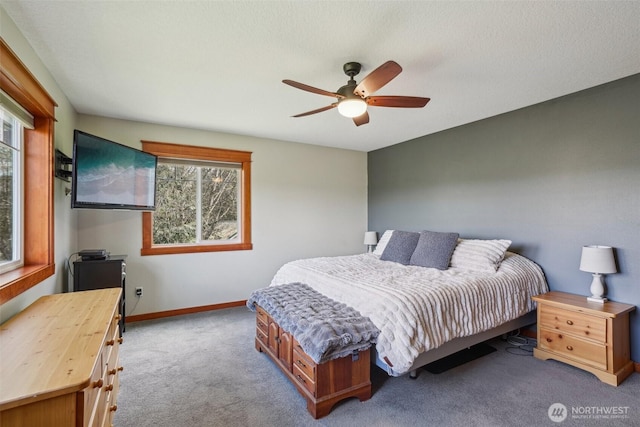 14900 NE Critter Hill Dr, Amboy, WA 98601 - carpeted bedroom with baseboards and a ceiling fan