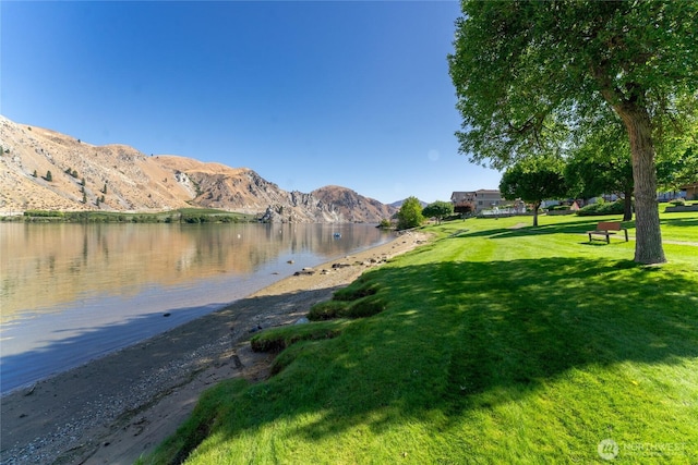 property view of water featuring a mountain view
