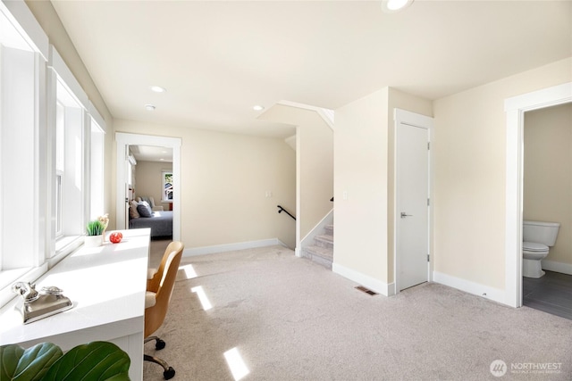 10410 2nd Pl SW, Seattle, WA 98146 - home office with recessed lighting, baseboards, and carpet floors