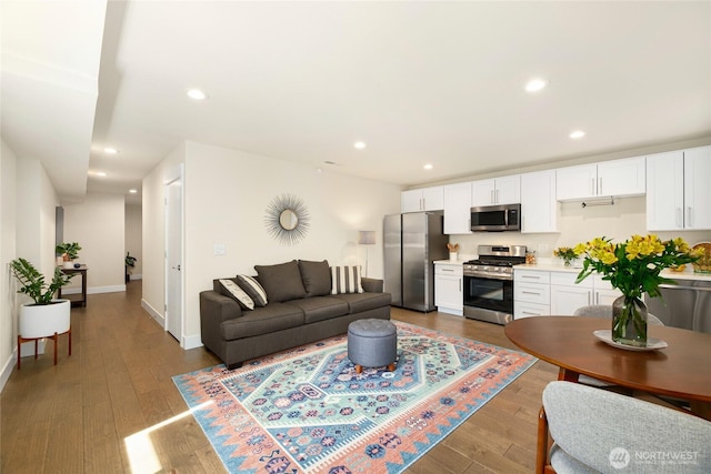 10410 2nd Pl SW, Seattle, WA 98146 - living room with baseboards, recessed lighting, and wood finished floors