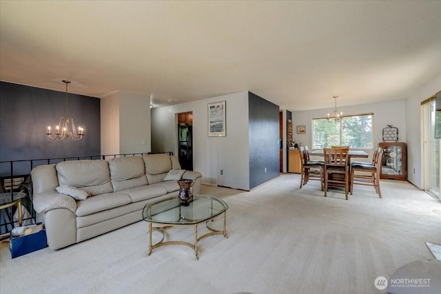 515 N 188th St, Shoreline, WA 98133 - living area with a chandelier and light carpet