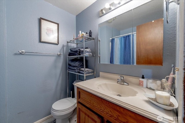 515 N 188th St, Shoreline, WA 98133 - full bathroom with vanity, a textured wall, a shower with shower curtain, and a textured ceiling