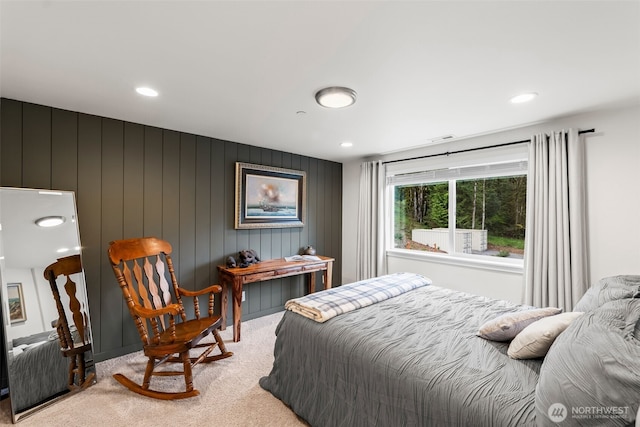11232 Crescent Valley Dr NW, Gig Harbor, WA 98332 - bedroom with recessed lighting, visible vents, and light colored carpet
