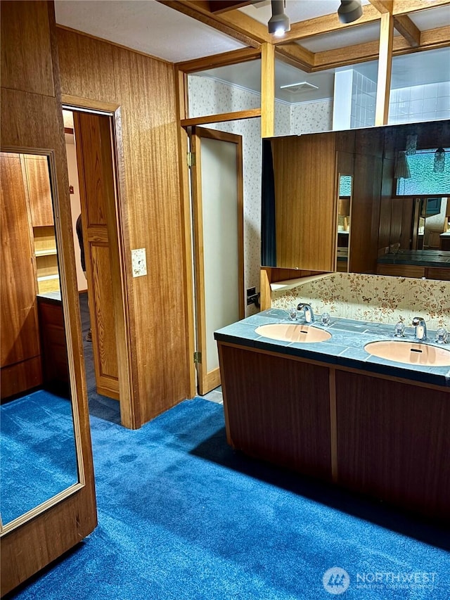115 Kakela Rd, Winlock, WA 98596 - full bath with double vanity and carpet flooring