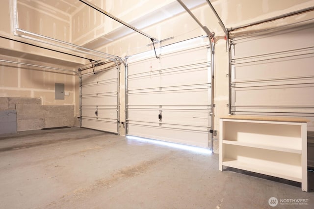 garage featuring electric panel
