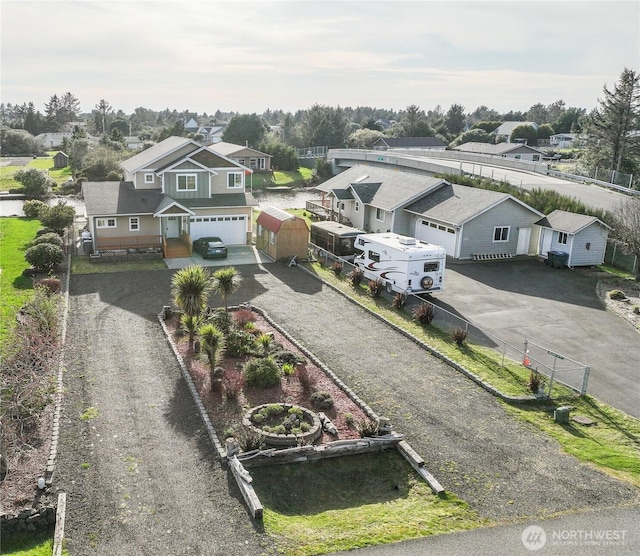 bird's eye view with a residential view
