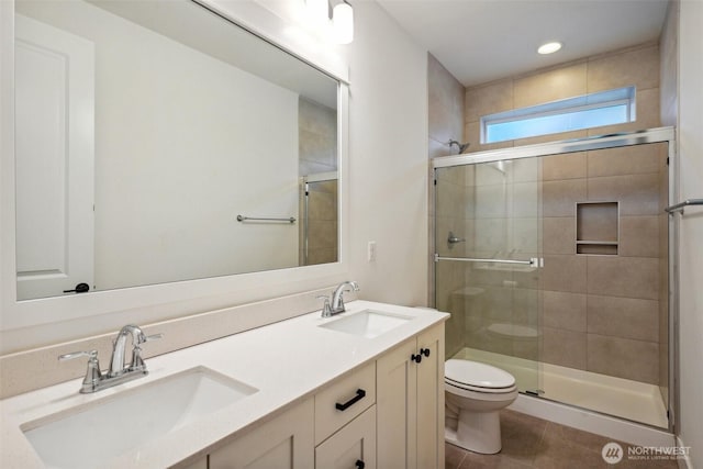 1332 247th Pl NE, Sammamish, WA 98074 - bathroom with a shower stall, a sink, and toilet