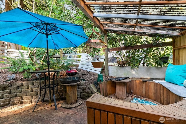 69 N Pt, Bellingham, WA 98229 - view of patio with fence and a pergola
