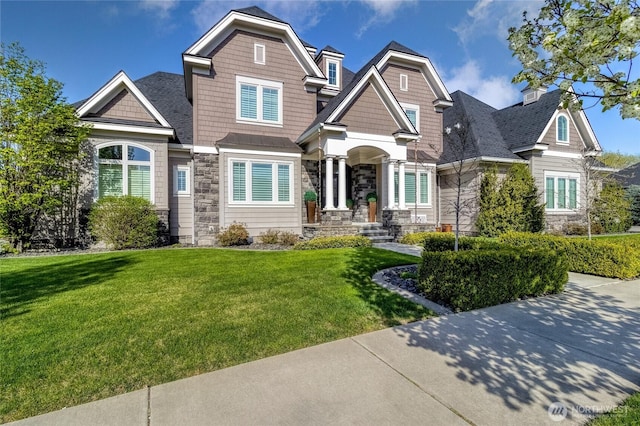 2001 Stillwater Dr, Walla Walla, WA 99362 - craftsman house with a front yard and stone siding