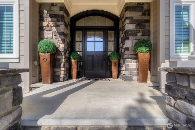2001 Stillwater Dr, Walla Walla, WA 99362 - doorway to property featuring stone siding