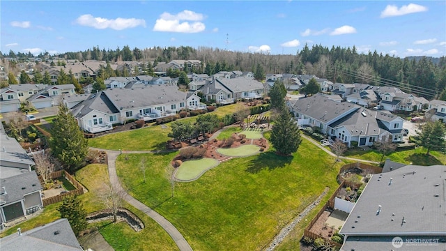 aerial view with a residential view