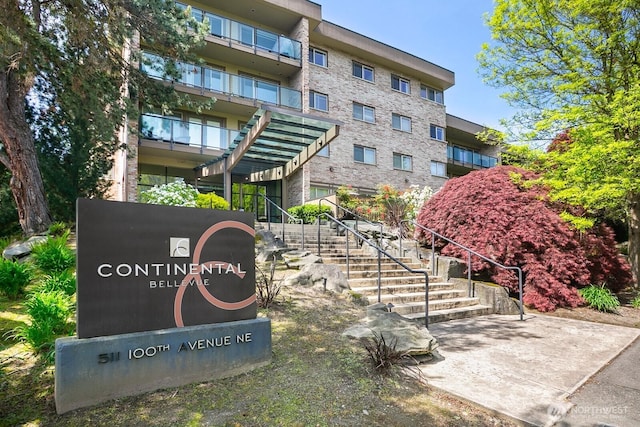 view of property's community featuring stairway