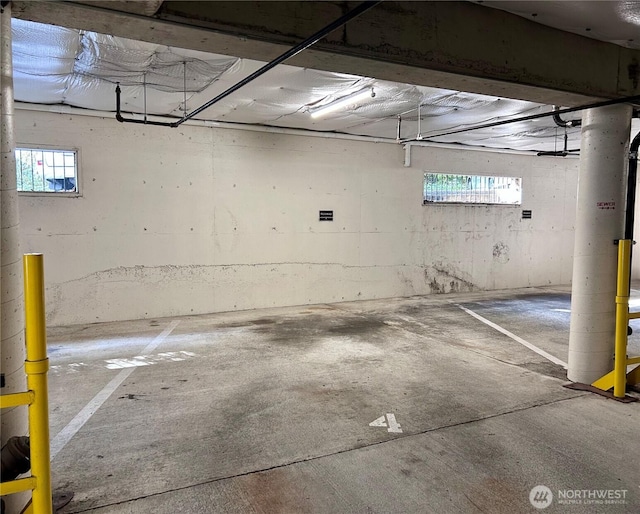 view of parking garage