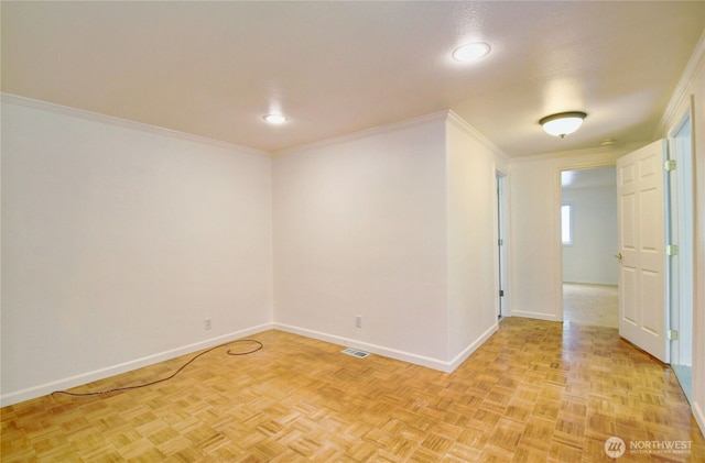 8095 Mosey Ct, Maple Falls, WA 98266 - unfurnished room featuring recessed lighting, visible vents, baseboards, and ornamental molding