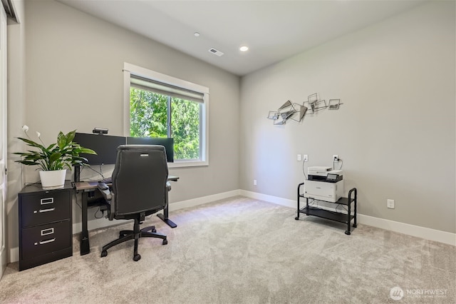 16216 81st Pl NE, Kenmore, WA 98028 - home office with carpet flooring, baseboards, and recessed lighting