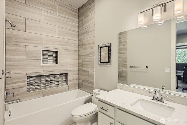 16216 81st Pl NE, Kenmore, WA 98028 - bathroom featuring vanity, toilet, and shower / washtub combination