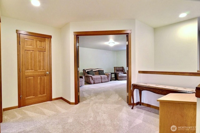 1921 NE Haven Way, Tahuya, WA 98588 - corridor featuring recessed lighting, baseboards, and carpet floors