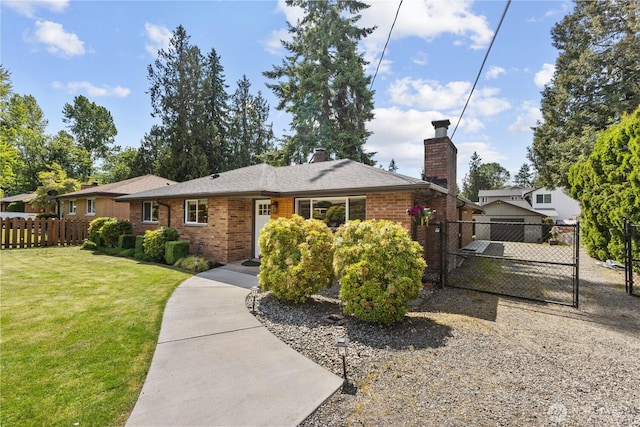 22115 103rd Pl SE, Kent, WA 98031 - view of front of property with brick siding, a chimney, and a gate
