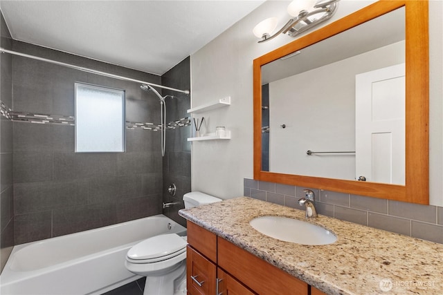 22115 103rd Pl SE, Kent, WA 98031 - full bath featuring vanity, shower / tub combination, and backsplash