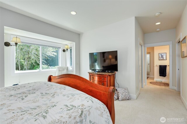124 Hoods View Ct, Port Ludlow, WA 98365 - carpeted bedroom featuring baseboards and recessed lighting