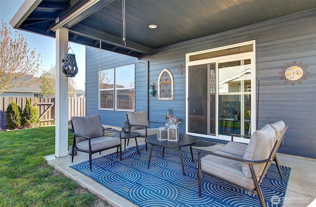 view of patio with fence