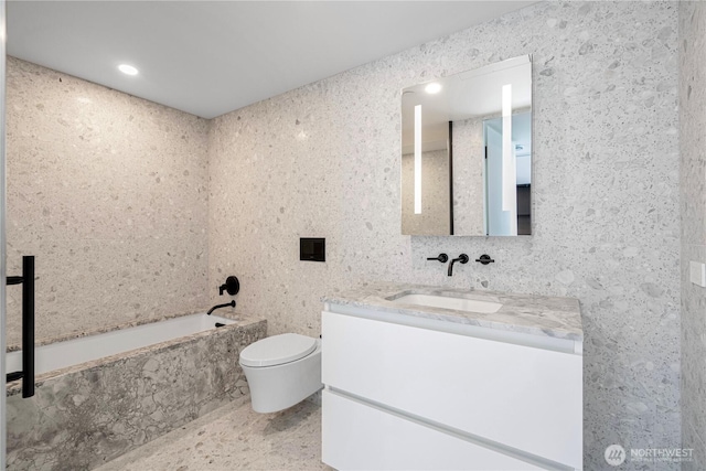 300 Virginia St Unit 1710, Seattle, WA 98101 - bathroom with toilet, a bath, and vanity