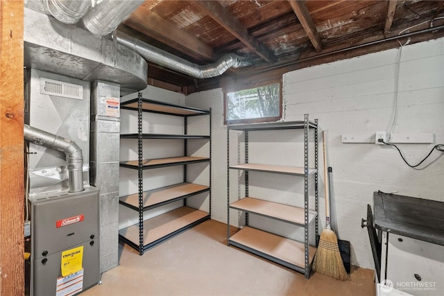 basement featuring visible vents