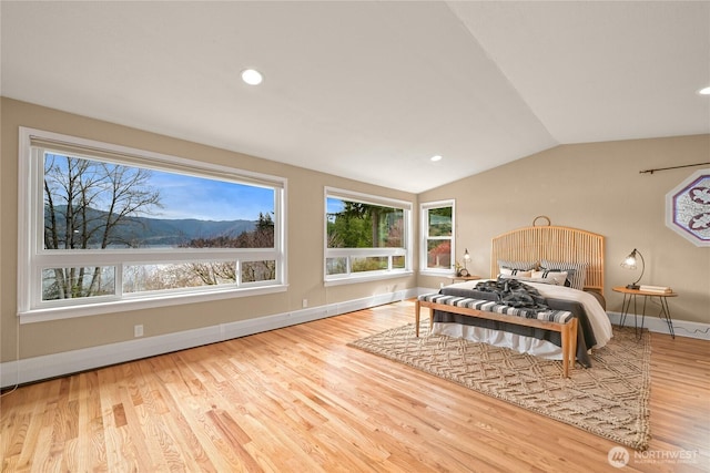 1016 Coronado Ave, Bellingham, WA 98229 - bedroom featuring lofted ceiling, wood finished floors, baseboards, and multiple windows