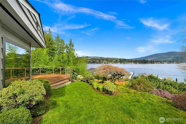 1016 Coronado Ave, Bellingham, WA 98229 - view of yard with a deck with water view