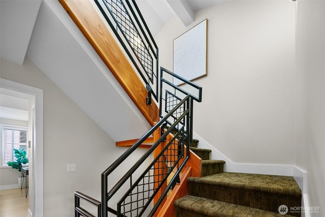 stairs with baseboards