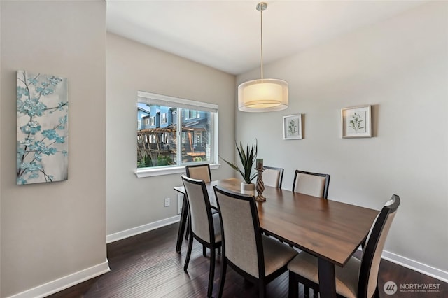 19225 Damson Rd Unit J2, Lynnwood, WA 98036 - dining space with baseboards and dark wood-style floors