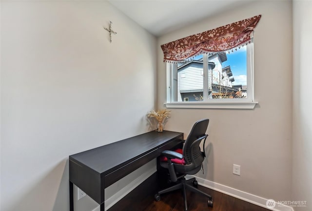 19225 Damson Rd Unit J2, Lynnwood, WA 98036 - office area with baseboards and wood finished floors