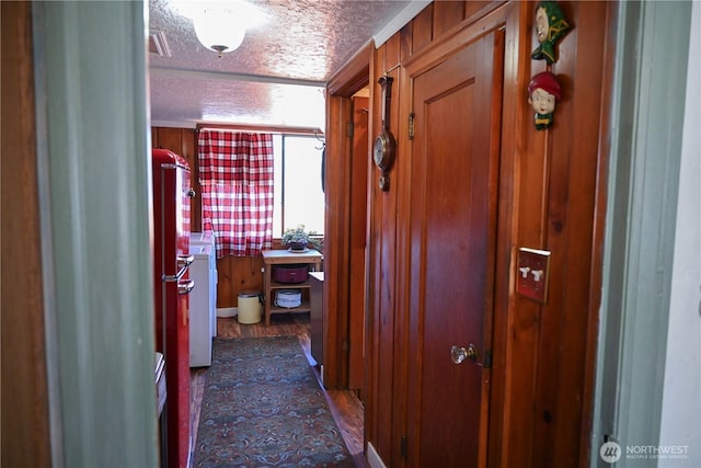 1321 Chestnut St, Milton-Freewater, OR 97862 - corridor with wood finished floors and a textured ceiling
