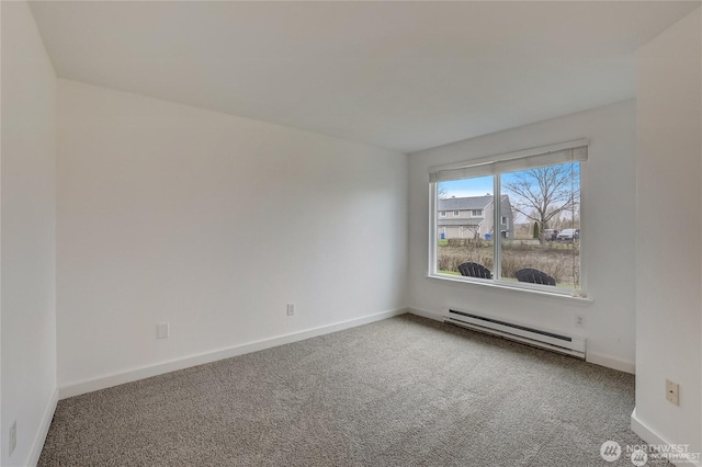 24762 45th Ave S Unit 12-D1, Kent, WA 98032 - carpeted spare room featuring a baseboard heating unit and baseboards