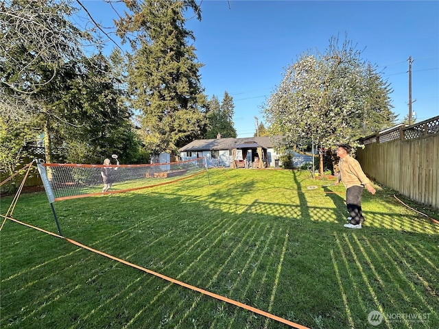 view of yard featuring fence