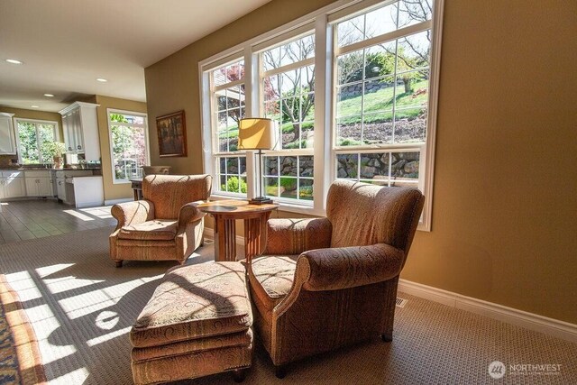 2021 Broadhurst Pl, Wenatchee, WA 98801 - sitting room featuring baseboards, recessed lighting, and dark wood-style flooring