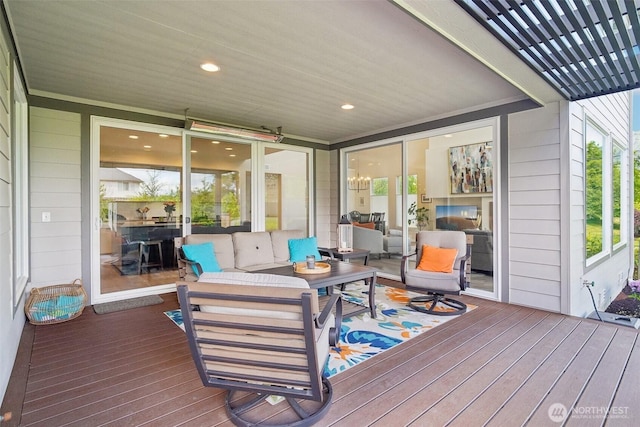 deck featuring an outdoor hangout area
