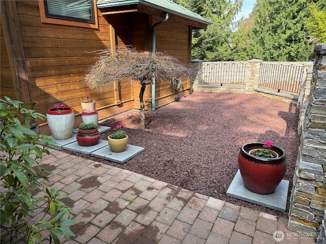 121 Marine Dr, Blakely Island, WA 98222 - view of yard with a patio area and fence